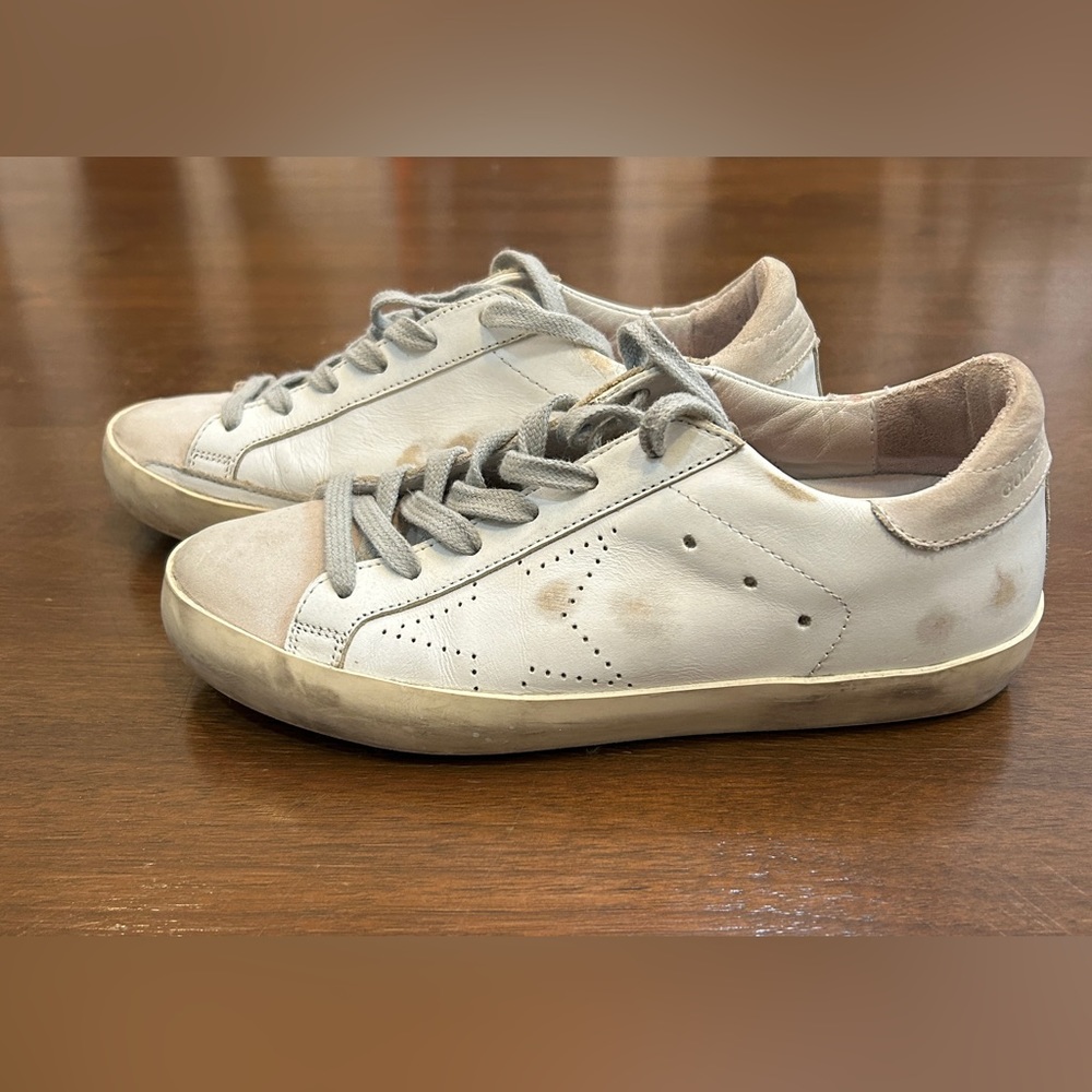 Golden Goose superstar low-top sneakers.  White- Size 35 (5).  Great condition!